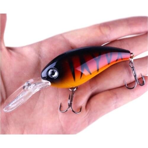 FISHINAPOT 1PCS 10cm 14g Crankbait Fishing Lures Wobbler Hard Artificial Bait with High Carbon Steel Bass Pike Lure 7 Colors