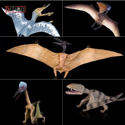 HiTwo Jurassic Predator Carnivorous Mouth Pterodactyl Solid PVC Dinosaur World Animal Model Action Figures Toys Gift For Kids