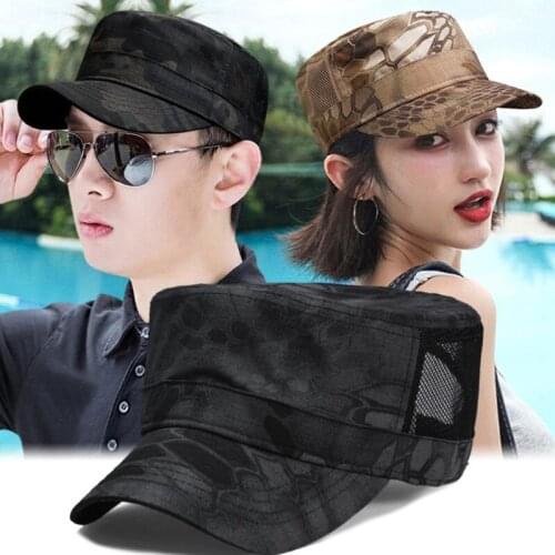 Snapback cap womens breathable mesh caps mens flat cap army military hats camouflage hat ventilated casual couple sports cap