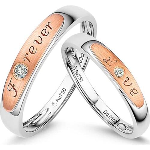 18K Au750 Rose White Gold Ring Men Wedding Anniversary Engagement Party Ring Round Moissanite Diamond Forever Love Trendy