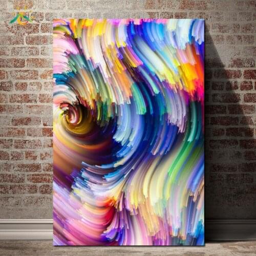 Colorful Abstract Cloud Painting Art Print Poster Classic Scroll Canvas Picture Painting Artwork Wall Painting for Living Room