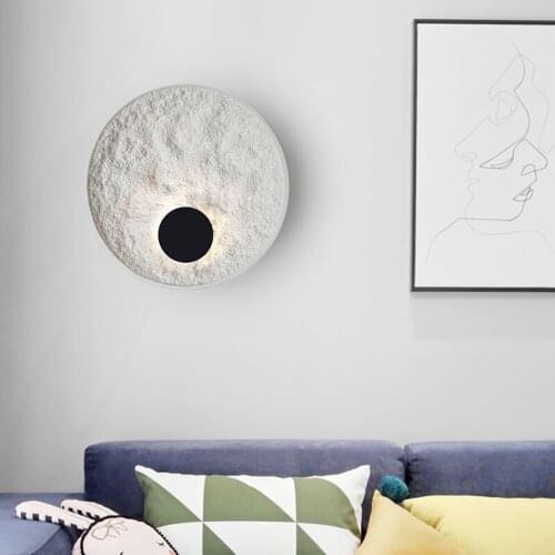 Nordic minimalist living room background wall lamp modern Chinese bedroom bedside aisle hotel designer eclipse wall lamp