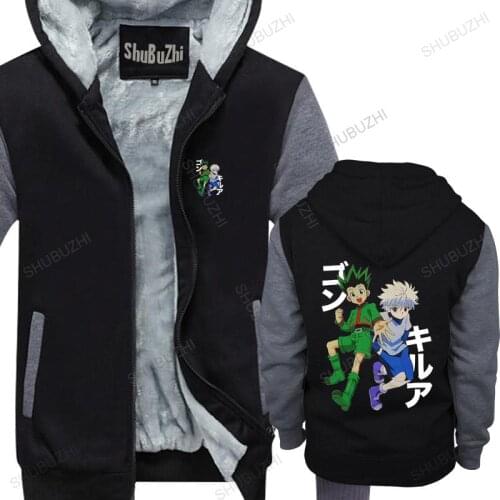 Homme cotton hoodies zipper Personalized for Hunter X Hunter brand winter hoodie warm jacket