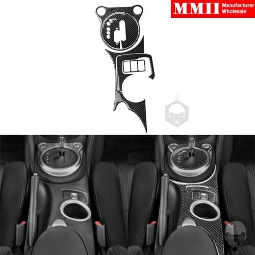 5 PCS For NISSAN 370Z Z34 2009+ Gear Water Cup Panel Cover Sticker Trim Real Carbon Fiber Styling Decoration Accessories LHD