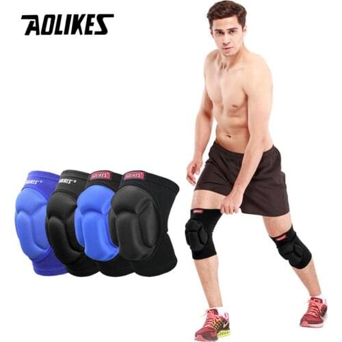 AOLIKES 1Pair Thicked Football Volleyball Extreme Sports Ski Knee Pads Fitness Knee Support Cycling Knee Protector Kneepad