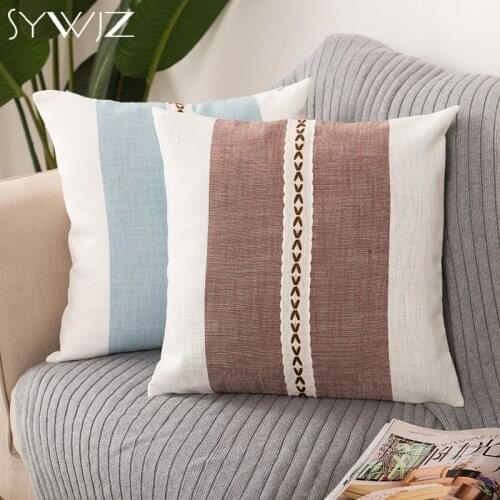 Natural Life Cushion Cover Decorative Pillow Cover Soft Striped Home Decor Throw Pillows Living Room Sofa Coffee Bar Accessories
