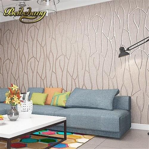 Beibehang papel de parede.Living room TV background non-woven wallpaper modern minimalist bedroom wall decoration plain 3D video