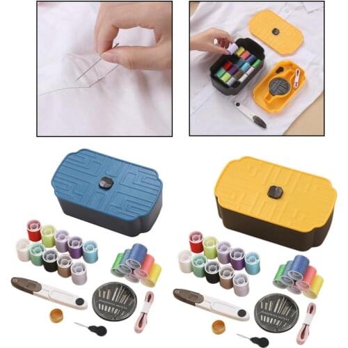 Sewing Organizer Multi-function Sewing Box Set 16x Thread Measuring Tape Scissor 30x Needles