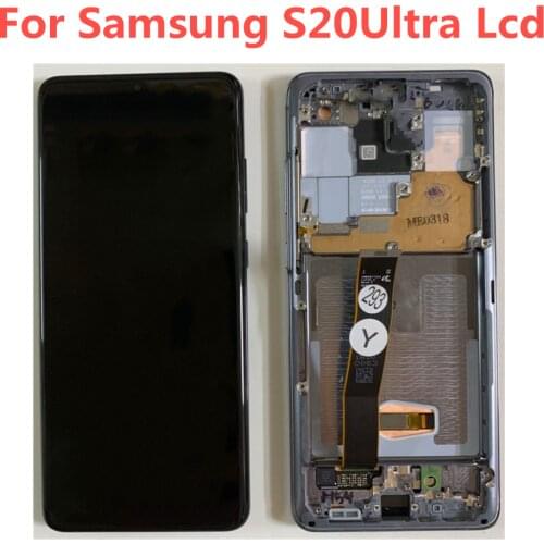 6.9" Original Super AMOLED display touch screen For Samsung Galaxy S20 Ultra G988 G988F G988B/DS lcd display With Frame screen