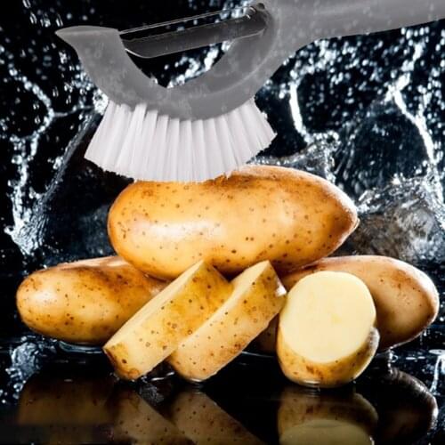 Three-in-one Peeler With Brush Universal Vegetables And Fruits Peeler Potato Peeler Brush Practical Kitchen Gadgets