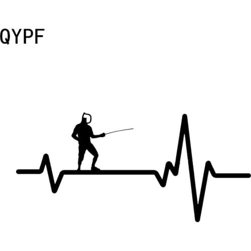 QYPF 15.9*7.5CM Fencing Combat Car Sticker Vinyl Silhouette Accessories Black Silver Motorcycle Decals C16-0986