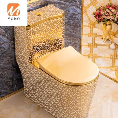 European-style luxury gold household toilet gold toilet art toilet water-saving anti-smelling Biological Toilet Closestool