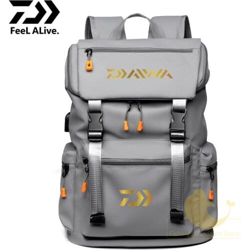 Daiwa Mens Outdoor Backpack Travel Multi-function Sport Fishing Backpack Mens Casual Business Student High Capacity Backpack