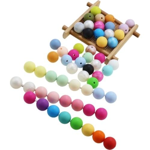 15mm 100pcs/lot Silicone Beads Baby Teething Beads Baby Teether Safe Food Grade Nursing Chewing Round Fashion Beads