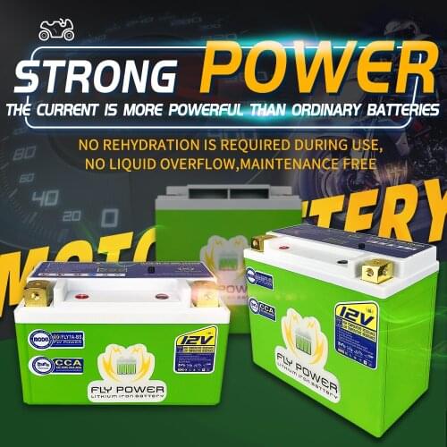 FLYPOWER 12V LiFePO4 Motorcycle Start Battery 96Wh CCA 420A FLY10S Lithium iron Scooter Batteries Replace YTZ10S YTZ10S-BS