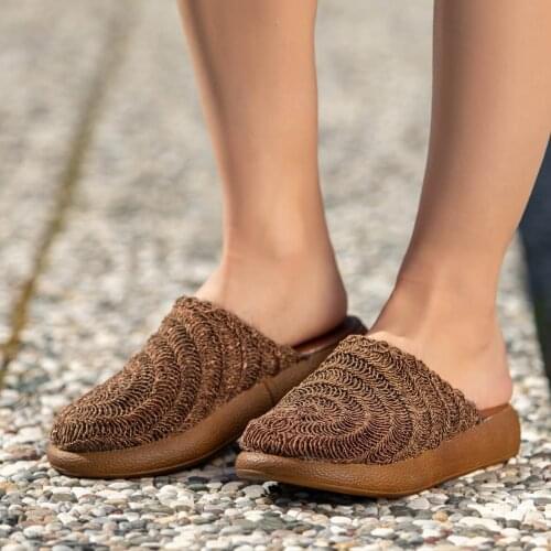 Tonar Lera Brown Braided Women Slippers Spring Summer New Season Cool Comfortable Style New Creation Casual