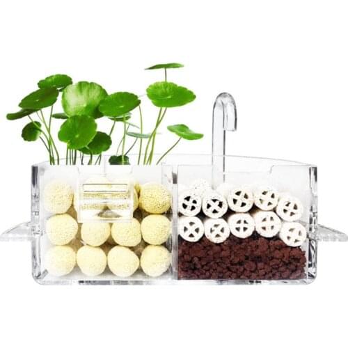 Aquarium External Filter Box Acrylic Hanging Bio Water Purifier Increase Oxygen Tank Filter Box Outside The Circular Tank Filter