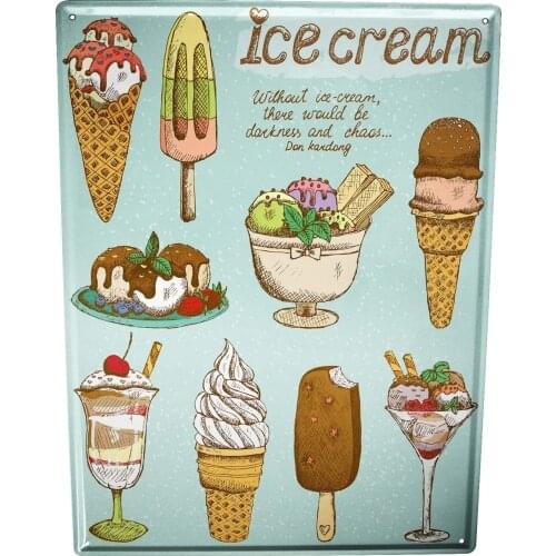SINCE 2004 Tin Sign Metal Plate Decorative Sign Home Decor Plaques 30 x 40 cm Metal Plate Plaque Retro Ice Cream