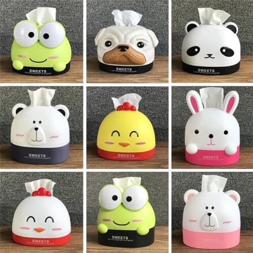10PCS High-quality Lovely Cartoon Roll Tissue Box Tissue Box Desktop Household Dust-proof Tissue Box For Home Office Decor