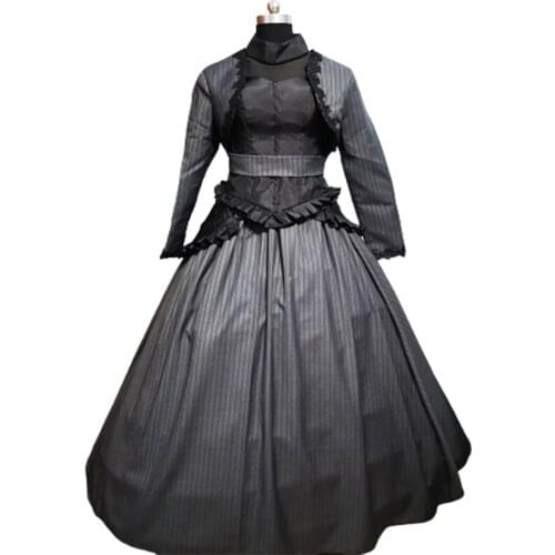 2021 New black victorian Halloween Cosplay dress Colonial Georgian Renaissance Gothic Historical dress D-660