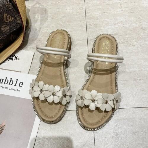 2021 Slippers Womens Dual-Use in Wedges Slides Fashion Korean Version of the Simple Sandals Outer Wear Womens Sandals Slippers