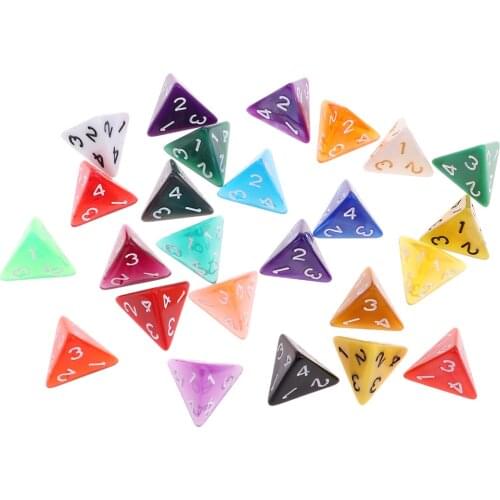 25 Pcs Polyhedral D4 Dice For TRPG Game And Random Color