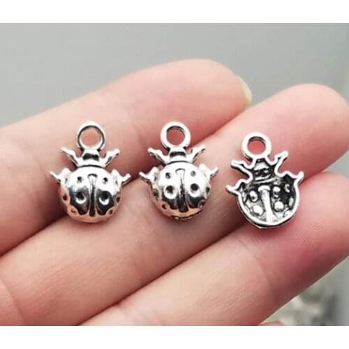 40pcs/lot--16x14mm, Insect cham,Antique silver Plated Ladybug charms,DIY supplies,Jewelry accessories