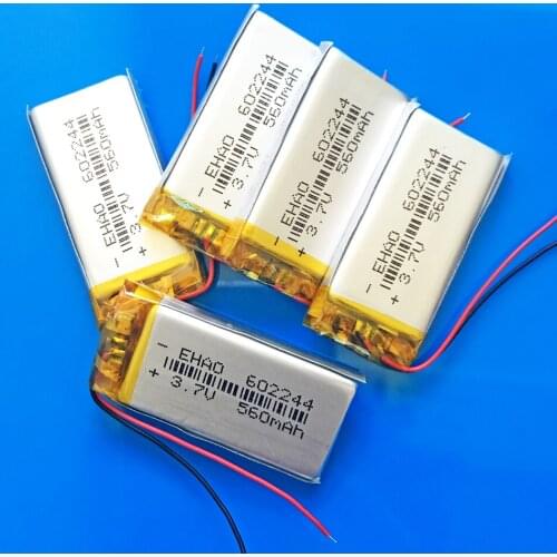5 pcs 3.7V 560mAh 602244 062244 lipo polymer lithium rechargeable battery power for MP3 GPS PSP recorder headset e-book camera