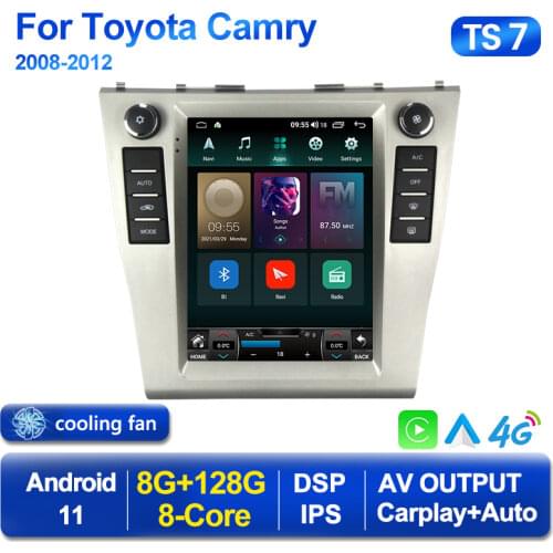 6G+128G Android 11 Tesla style For Toyota Camry 6 XV 40 50 2006 - 2011 IPS Screen Car Radio Multimedia Video Player GPS Carplay