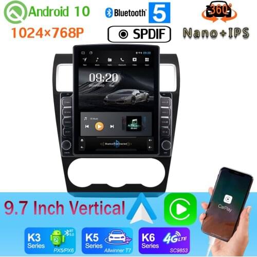 9.7" Tesla Style PX6 4+64G GPS Android 10.0 Radio For Subaru Forester WRX XV Impreza 2015-2018 360 Camera Car Media Android auto