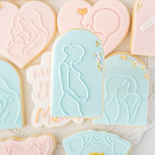 Acrylic Happy Mother 's Day Baby Embossed Mold Fondant Sugar Craft Cookies Embosser Cutter Baby Fondant Cake Decorating Tools
