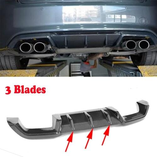Carbon Fiber Car Rear Bumper Lip Spoiler Diffuser for BMW F87 M2 Base Coupe 2 Door 2016 2017 Rear Diffuser 3 Blades Style