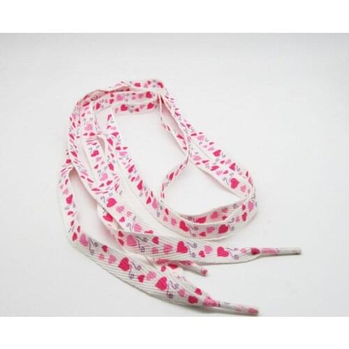 Bohemia 47'' Cotton Flat Heart Shape Print Casual Shoelace For Girls