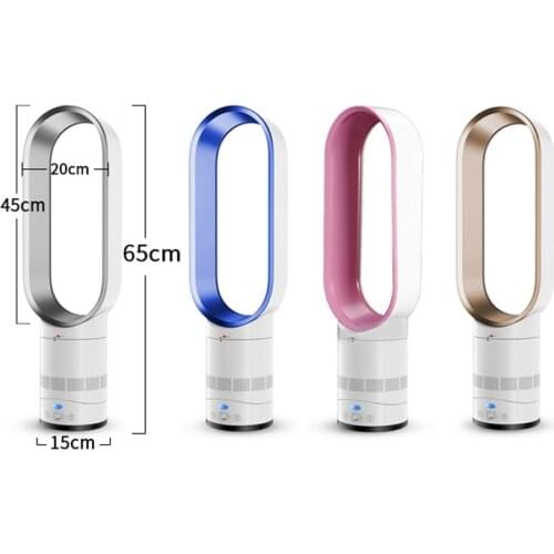 Household Silent Bladeless Fan Air Conditioner Tower Fan 220V/110V Cooler Negative Ions Safety Circulating Shaking Head FS18