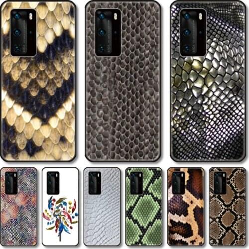 Snake skin Phone Case For Huawei Honor 20 10 9 8 N Pro Lite A C RU black cell shell