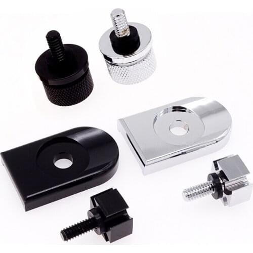 For Harley Sportster Dyna Fatboy Road King Softail Motorcycle Black/Silver Rear Seat Bolt Tab Screw Mount Knob Cover Aluminum