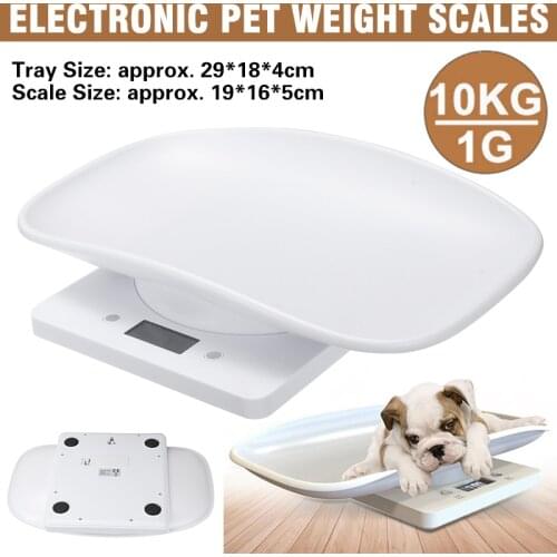 1pc 10Kg Digital Pet Scale LCD Small Electronic Digital Dog Cat Pet Scale w Tray Kitchen Scales Home Supplies