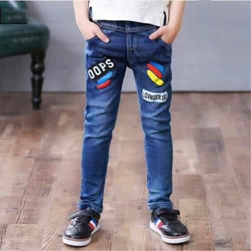 IENENS Kids Boys Stertch Jeans Spring Autumn Long Pants Young Boy Straight Denim Trousers Baby Cowboy Pants Plus Size