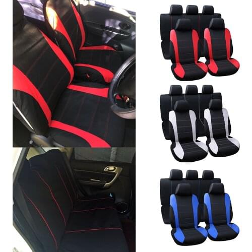 LEEPEE Full Car Seat Cover Automobiles Seat Covers Gray Black Universal Fit Most Cars Interior Accessories Seat Protector