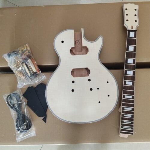 Best 1 Set Unfinished Electric Guitar Neck And Body Guitar Kit DIY Part All Hardware