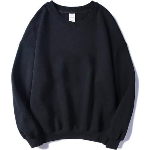 2021 Autumn and Winter Ins Hoodie Mens Korean Hoody Version of The Trend of Pure Color Wild Round Neck Loose Top Sweatshirts