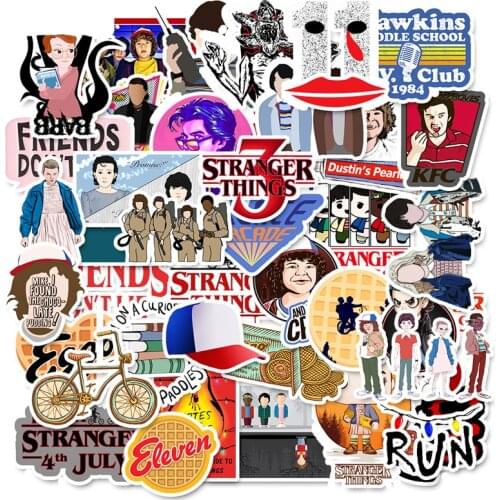 10/30/50pcs/pack Stranger Things TV Show Stickers For Motorcycle Notebook Computer Car Childrens Toys Decal Guitar Refrigerator