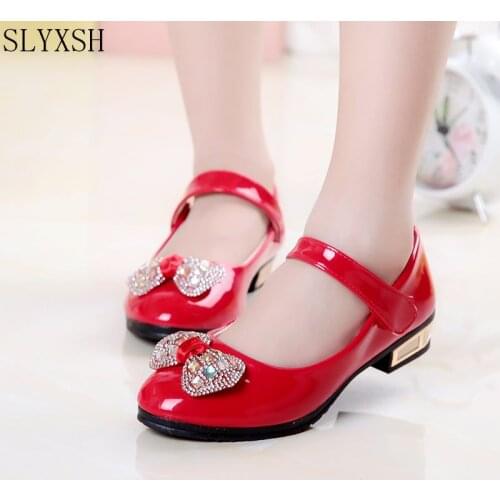 2020 new Spring and Autumn Girls Flat Shoes Leather Princess Shoes Children Single Red Child Patent Leather Shoes
