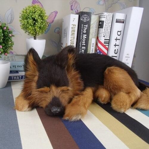 Realistic Sleeping Wolfhound Model Home Animals Ornament Children Plush Animals Toys Lifelike Dogs Dolls Kids Birthday Gifts