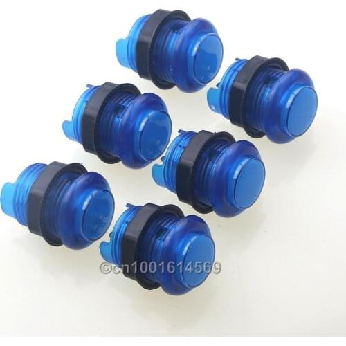 Reyann 6pcs 5V LED Illuminated Arcade Button with Build-in Microswitch for Arcade Game Machines Fighting Stick JAMMA DIY- Blue