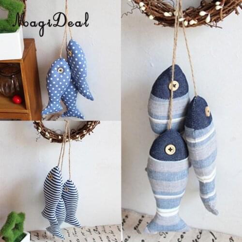 Handmade Mediterranean Fish Nautical Door&Home Decorative Hanging Ornamental Fish Doll