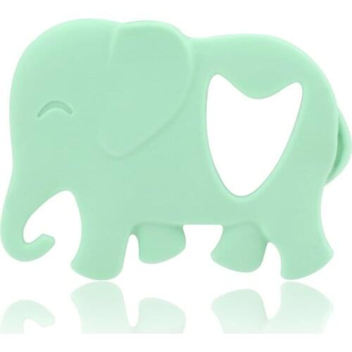 Elephant Silicone Teether Animal Baby Chew Toy DIY Teething Pendant Sensory for KIds Food Grade Silicone