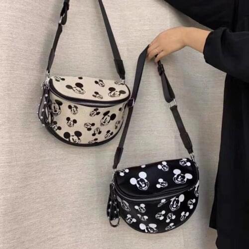 Disney mickey mouse messenger shoulder bag girl High capacity women canves shopping bag cartoon shoulder bag lady handbag tote