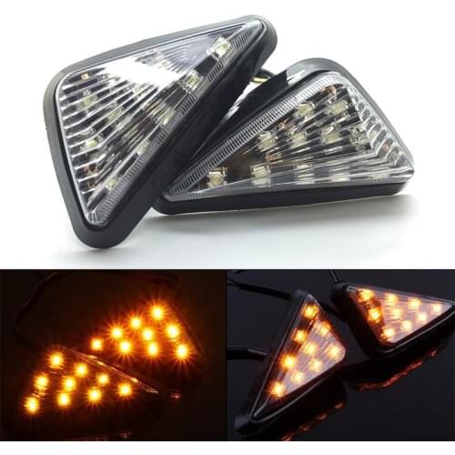 LED Motorcycle Turning Signals Light Smoke Triangle Flush Mount Waterproof Easy Installation Turn Signal Blinker Flashing Lights