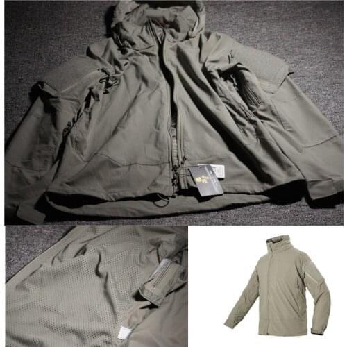 Outdoor Tactical Field Coat Soft shell Hooded Stormsuit Thin Style PCU L5 Jacket